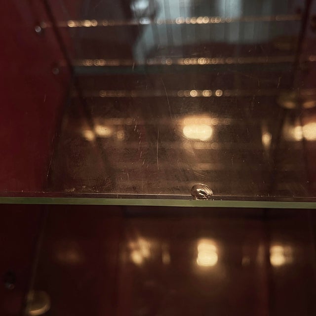 Italian Art Deco Bar Cabinet with Lamp in Wood and Glass, 1930s For Sale - Image 11 of 18