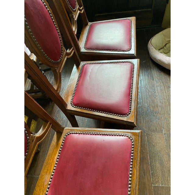 Textile Early 20th Century Louis XVI French Carved Bow-Top Dining Chairs - Set of 6 For Sale - Image 7 of 11