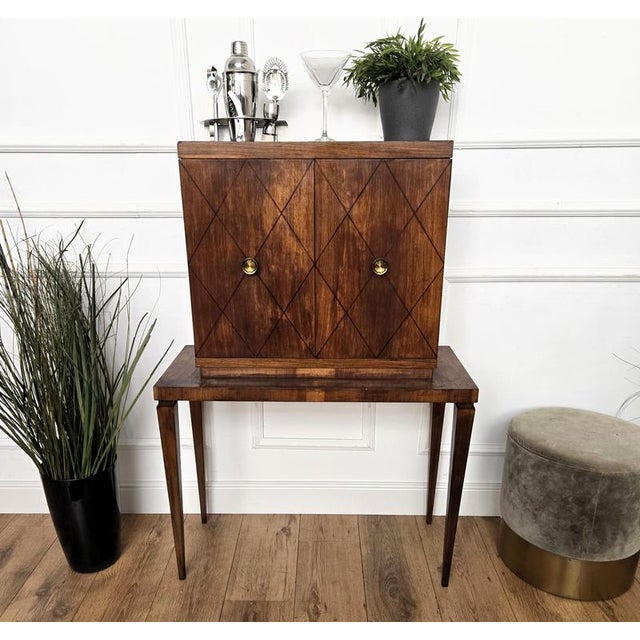Vintage Italian Walnut Bar Cabinet, 1950s For Sale - Image 6 of 11