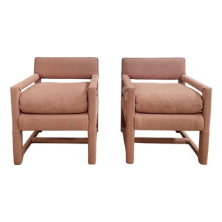 1960s Vintage Mid-Century Modern Parsons Chairs - Set of 2 For Sale
