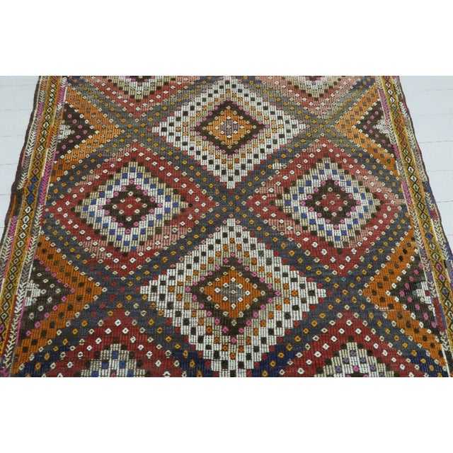 Traditional Vintage Turkish Kilim Rug - 61" X 101" For Sale - Image 3 of 13