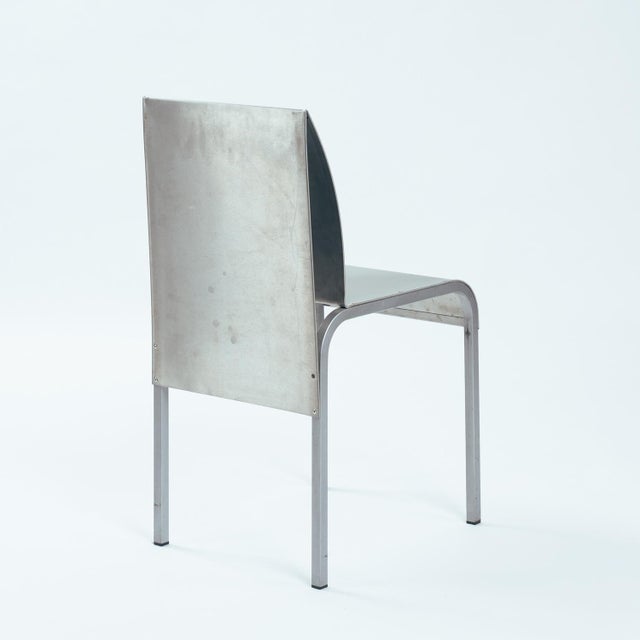 1980s Postmodern Sculptural Dining Chairs in Aluminium and Steel Belgium 1980s/90s, Set of 5 For Sale - Image 5 of 18