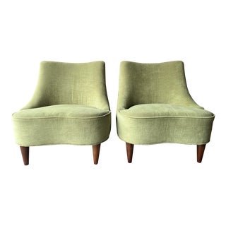 1950s Edward Wormley Teardrop Lounge Chairs a Pair For Sale