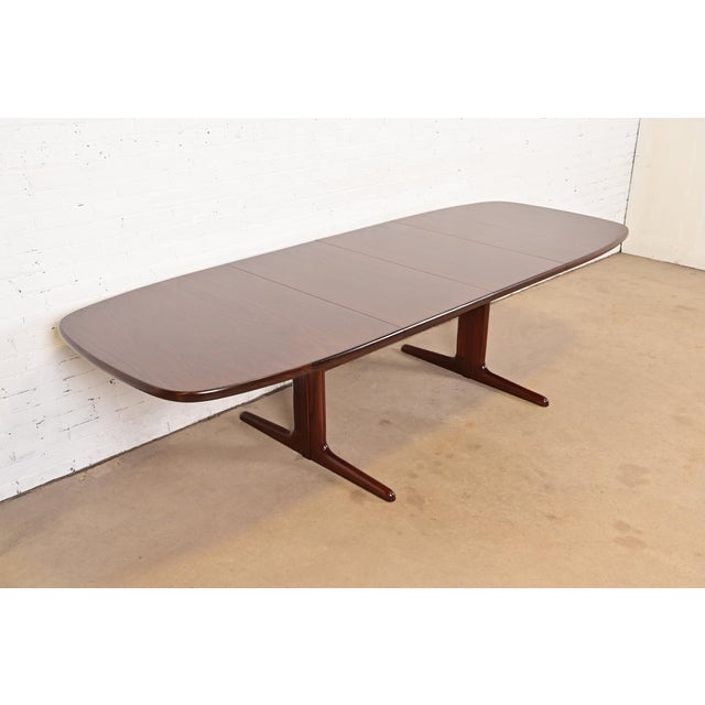 Skovby Møbelfabrik A/S Skovby Danish Modern Sculpted Rosewood Extension Dining Table, Newly Refinished For Sale - Image 4 of 14