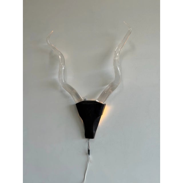 1970s Antelope Head Light Sculptures - a Pair For Sale - Image 4 of 18