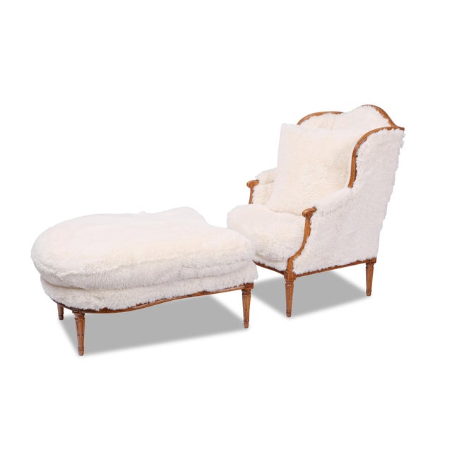 Brown Set of Antique Duchesse Chair with Ottoman, England, 1780, Set of 2 For Sale - Image 8 of 8