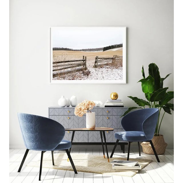 Paper 'Quebec Farmland' Contemporary Winter Landscape Photography Print, 45 X 30" Canada Photograph For Sale - Image 7 of 8