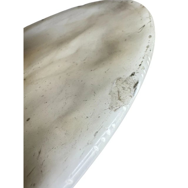 1980s Rustic Carved Alabaster Gueridon Small Occasional Table Stand For Sale - Image 13 of 15