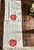 1960s Vintage Mid Century Hand Painted Linen Tea Towels (Or Hand Kitchens Towels) Red Floral design.fringe Ivory Set of 2 /13” X 17” For Sale - Image 5 of 7