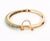 Art Deco 1950s 14k Turquoise Bangle Bracelet Yellow Gold Bead Vintage Opens Hinged For Sale - Image 3 of 11