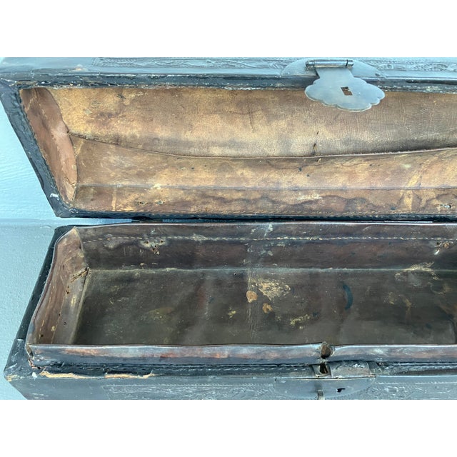 Antique Chinese Leather Document Case For Sale - Image 11 of 11