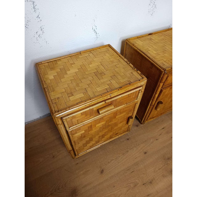 Vintage Bamboo Bedside Tables, 1970s, Set of 2 For Sale - Image 12 of 18