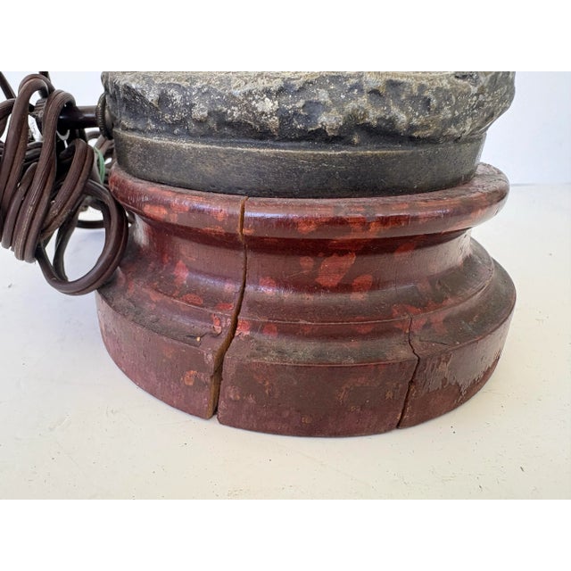 Antique French Bronze/Brass/Wood 2-Lights Fixture by Ernest Rancoulet Table Lamp For Sale - Image 11 of 12