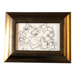 Original Contemporary Wayne Cunningham Abstract Ink Drawing Framed Small For Sale