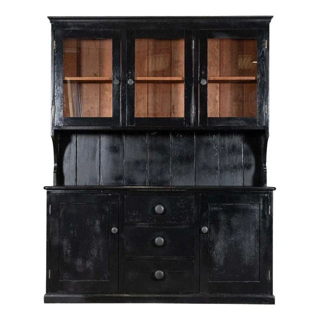 Large English Ebonised Pine Butler's Pantry Cabinet, 1890s For Sale - Image 11 of 11