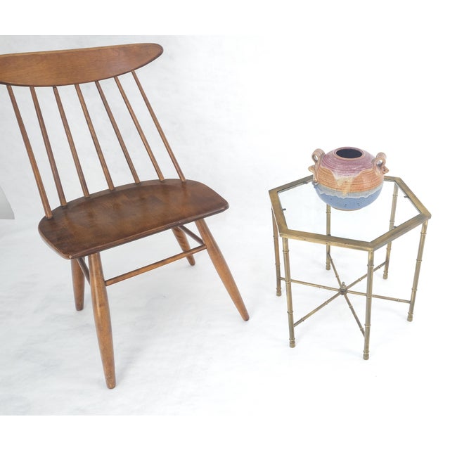 Mastercraft Mid Century Modern Hexagon Top Faux Bamboo Legs Coffee Side Table For Sale - Image 12 of 12