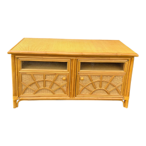 Late 20th Century Large Rattan Island Style Tv Stand, Sideboard, Sideboard