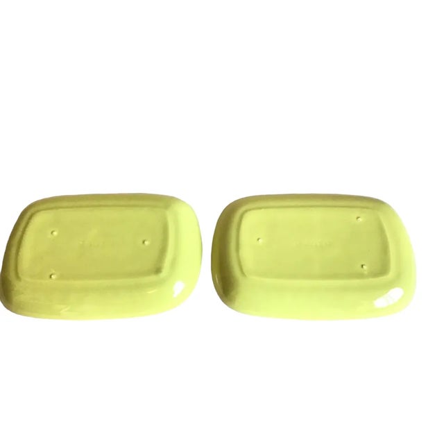 Mid-Century Modern Vintage Bauer Mid Century Modern Green Brown Pottery Serving Trays- Set of 2 For Sale - Image 3 of 6