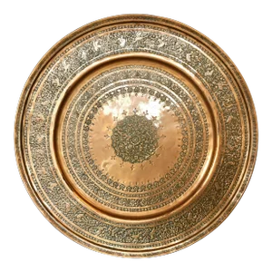 19th C. Persian Copper Tray 20”