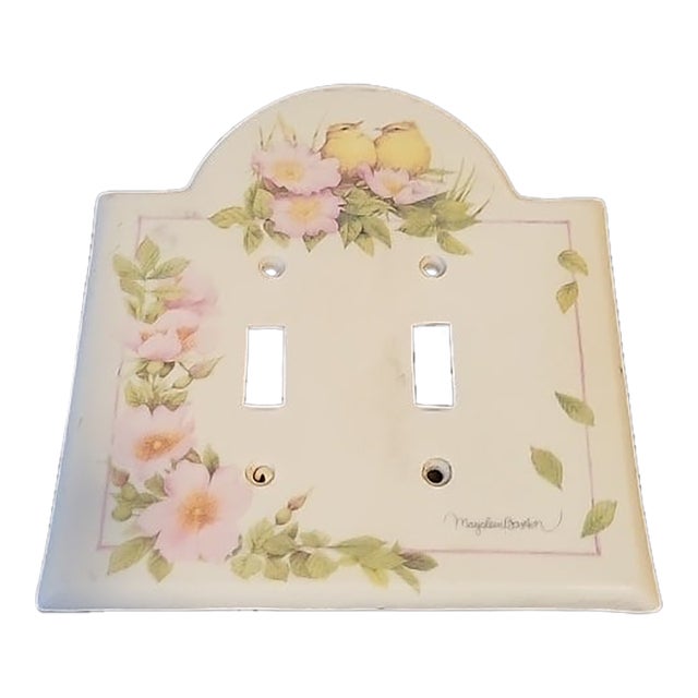 Vintage Floral Blossom Porcelain Ceramic Light Switch For Sale