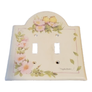 Vintage Floral Blossom Porcelain Ceramic Light Switch