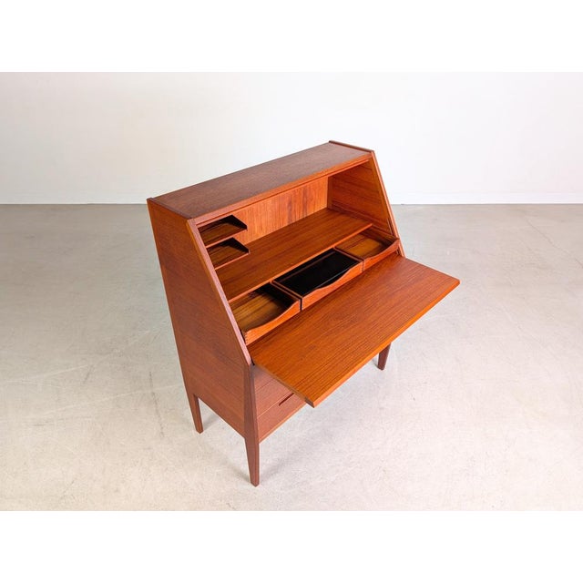Wood Mid-Century Danish Teak Secretary by Nils Jonsson for HJN Mobler For Sale - Image 7 of 15