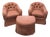 Set of Kravet Tufted Swivel Club Chairs With Matching Ottoman For Sale