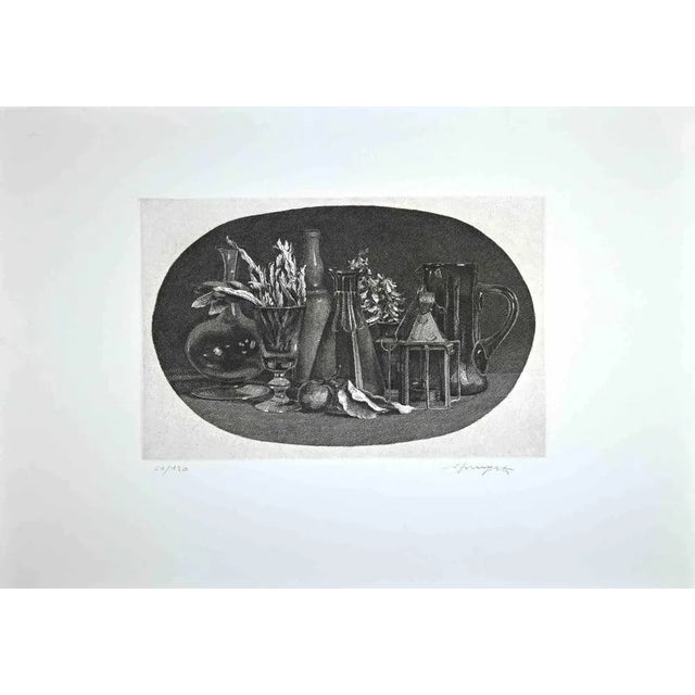 Contemporary Vario Mongatti, Still Life, Etching, 1982 For Sale - Image 3 of 3