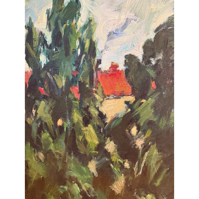 1980s Vintage Framed Expressionist Landscape Oil Painting by Swedish Painter Jacobsson For Sale - Image 5 of 11