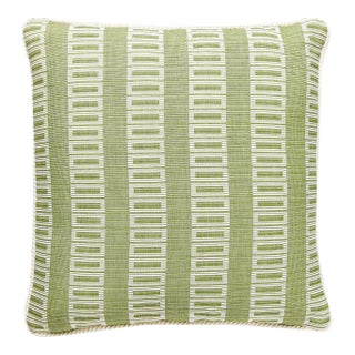 The House of Scalamandré Lark Stripe Square Pillow, Grass For Sale