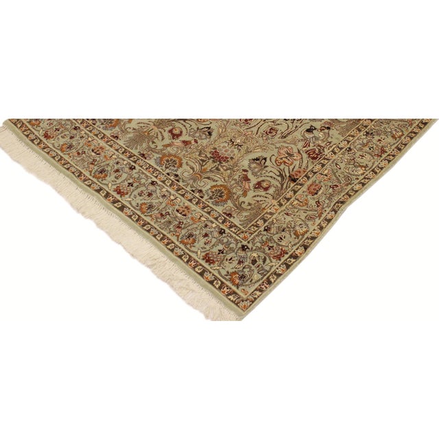 Shabby Chic Shabby Chic Pak-Persian Green/Rust Wool Rug - 4'0'' X 6'1'' For Sale - Image 3 of 9