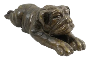 Large Bronze Bulldog Sculpture, 1970s