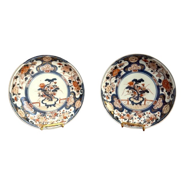 Antique Japanese Imari Plates, 1850, Set of 2 For Sale