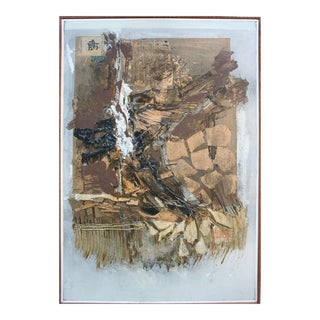 "So What How?" - Abstract Expressionist Earth Tone Abstract in Oil on Canvas by John O. Thomson For Sale