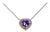 Natural Heart Sapphire Diamond Pendant 18" 14k W Gold 4.13 TCW Certified For Sale