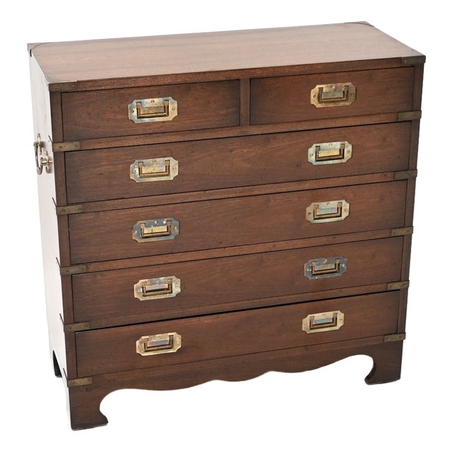 Antique Military Campaign Chest of Drawers, 1930 For Sale