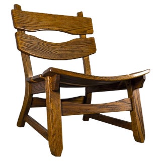 Brutalist Chair in Oak by Dittmann & Co for Awa Radbound, 1960s For Sale