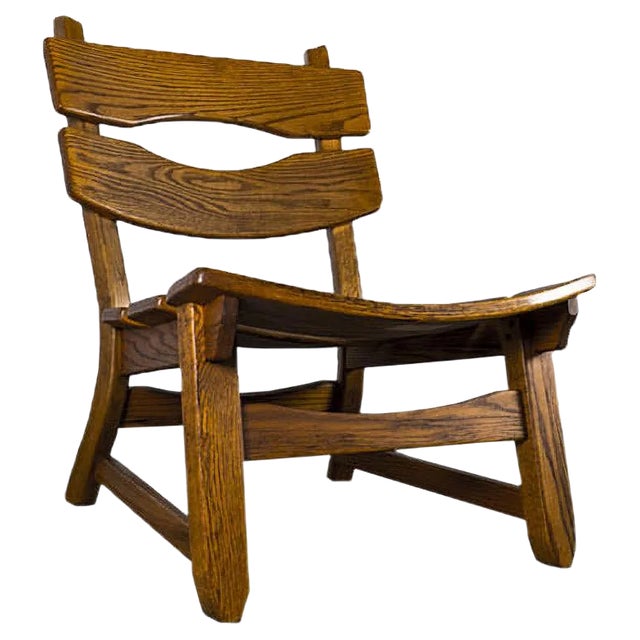 Brutalist Chair in Oak by Dittmann & Co for Awa Radbound, 1960s For Sale