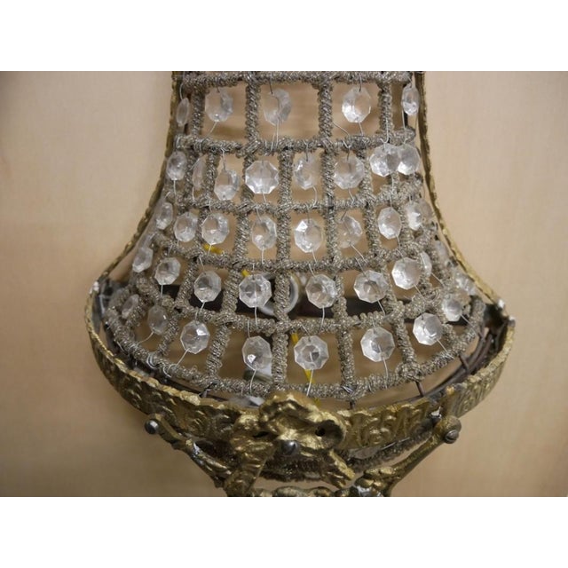 Metal Vintage Bronze and Glass Wall Lights, 1950s, Set of 2 For Sale - Image 7 of 10