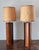 Pair Mid Century Modern Stitched Two Tone Leather Wrapped Table Lamps For Sale In Providence - Image 6 of 7