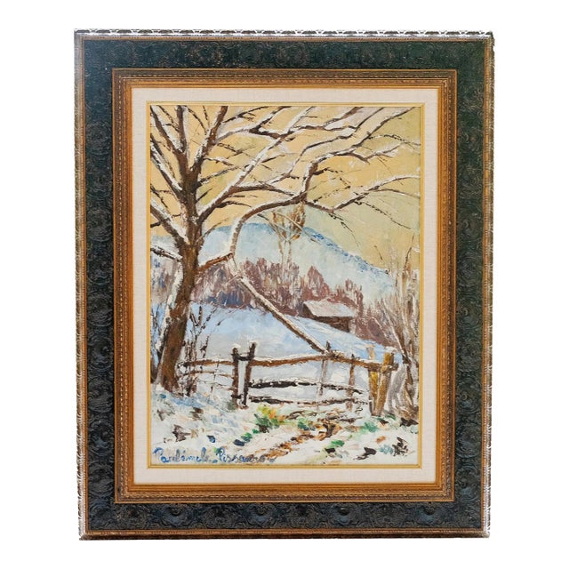 Mid 20th Century Paul-Emile Pissarro - Winter Landscape, Oil on Canvas For Sale