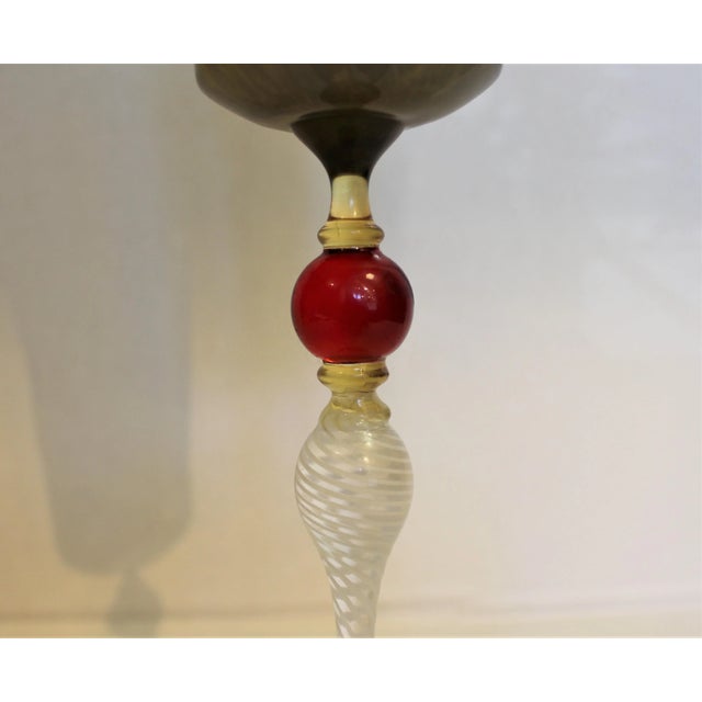 Traditional One-Of-One Murano Glass Chalice by Balbi For Sale - Image 3 of 9