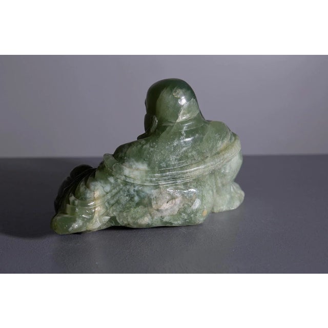 Buddha Statuette in Green Jade, 1950s For Sale - Image 4 of 6