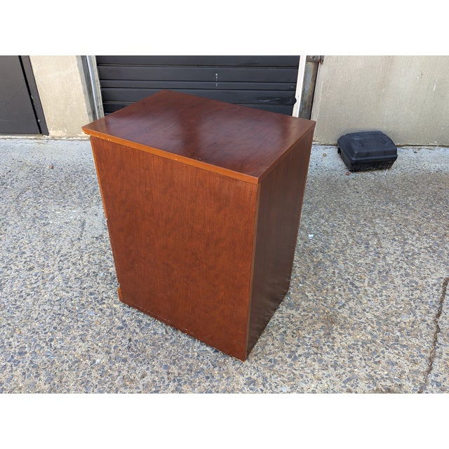 Wood Vintage Cherry Finish Two Drawer Filing Cabinet For Sale - Image 7 of 10