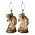 Pair of Vintage French Cherub – Baroque Revival Putti Sculptures on Gilt Bases Table Lamps For Sale