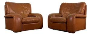 Vintage 1970's Italian Leather Lounge Chairs