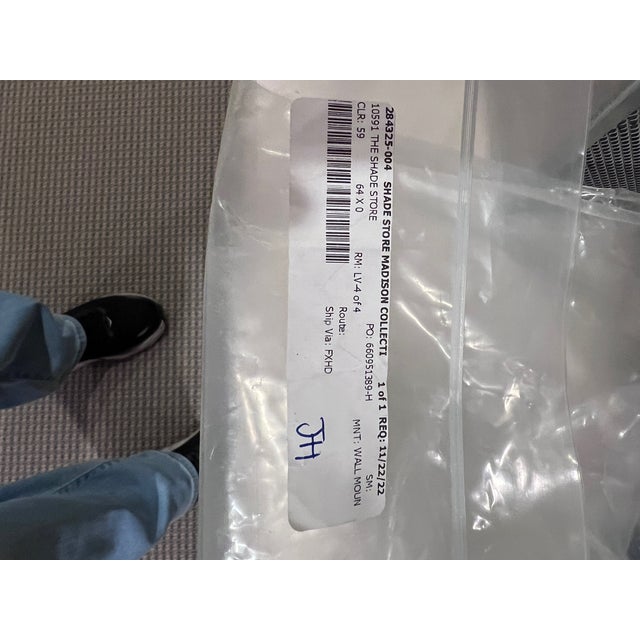 The Shade Store Wool Flannel Drapes in Glacier & Hardware - 7 Piece Set For Sale - Image 12 of 12