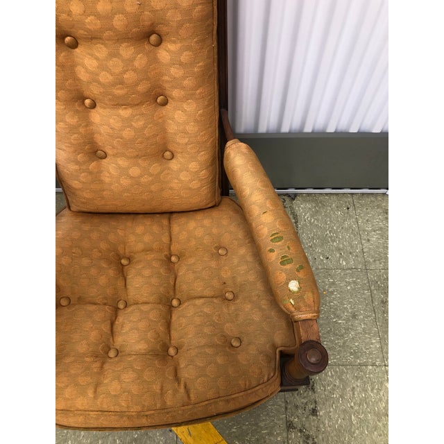 Goldenrod 1960s Morganton (Drexel) "Barcelona" Mid-Century High-Back Lounge Chairs - A Pair For Sale - Image 8 of 16