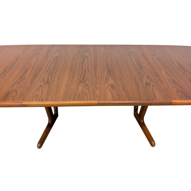 Vintage Danish Modern Teak Dining Table W/2 Leaves - Refinished! For Sale - Image 10 of 12