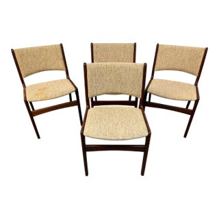 Set of Four Vintage Danish Modern Erik Buch Teakwood 'Model 89' Dining Chairs For Sale